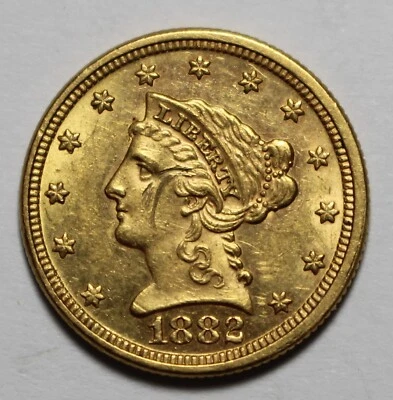 1882 $2.50 Liberty Gold Scratched Obverse M1093 - Image 1 of 2