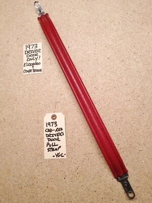 Cadillac Eldorado 1973 convertible correa de tracción de la puerta del conductor *rojo escarlata* en muy buena condición Foto 1 de 4