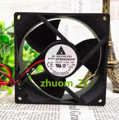 1PC Delta EFB0924SHF 9032 24V 0.38A 9cm High wind dual ball inverter cooling fan - Image 1 of 4