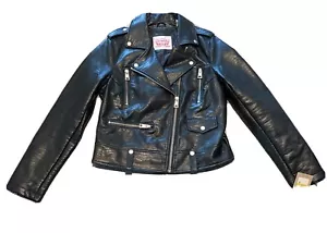 Levi's Motocicletta Donna Ecopelle Contemporanea Verde Croc Taglia Med - Foto 1 di 8