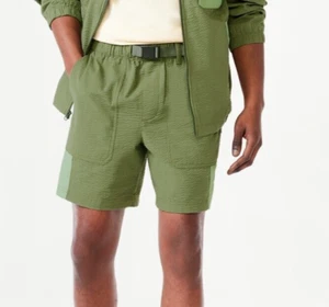 Pantalones Cortos Bloqueados Para Hombre TALLA 2XL Seersucker Color Olivo/Verde Esquisto - Imagen 1 de 14