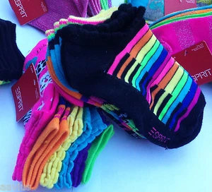 ESPRIT Girls Ankle Sport Fashion Socks Low Cut 6 Pairs Sock Size 6-8 BRAND NEW - Picture 1 of 21