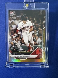 2025 Topps Now #396 Roman Anthony RC Call-Up 1st Fenway HR Gold SP #d /50 - Picture 1 of 14