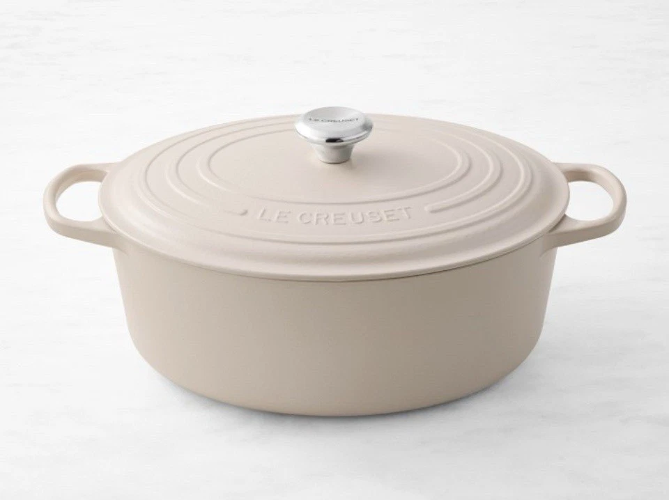 Le Creuset 8 QT Signature Enameled Cast Iron Oval Dutch Oven. Brioche Color! NIB - Image 1 of 2