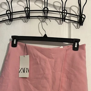 ZARA WOMAN rosa Wickel Skort Mini Größe L NEU mit Etikett - Bild 1 von 5