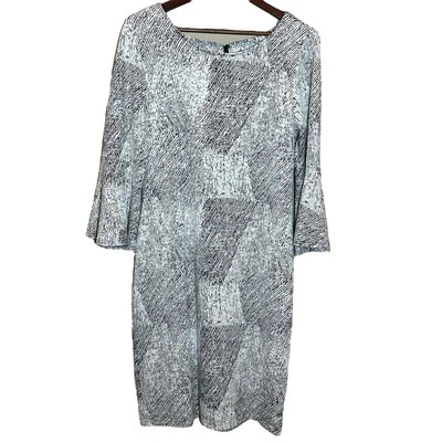 Vestido recto para mujer Sharagano Boucle blanco negro manga campana 3/4 talla 12 Foto 1 de 4