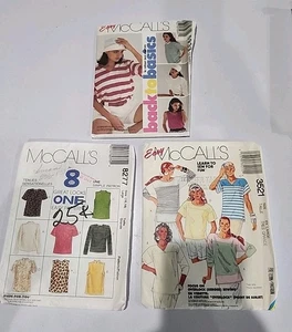 McCall's Lot Sewing Patterns Casual Tops 3 Various Sizes Ex Small To XL - Picture 1 of 4