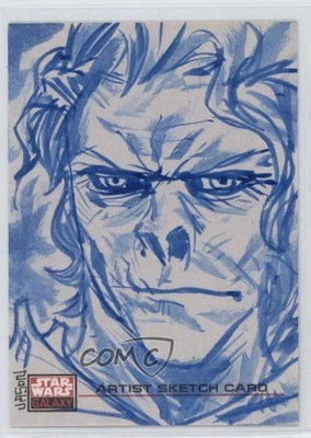 2009 Topps Star Wars Galaxy Series 4 1/1 Jason Keith Phillips Auto Sketch 11jz - Image 1 of 3