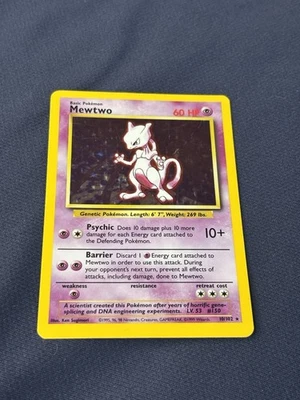 Mewtwo 010/102 Base Set Holo vintage Pokémon card 1999 played 👾 - Image 1 of 4