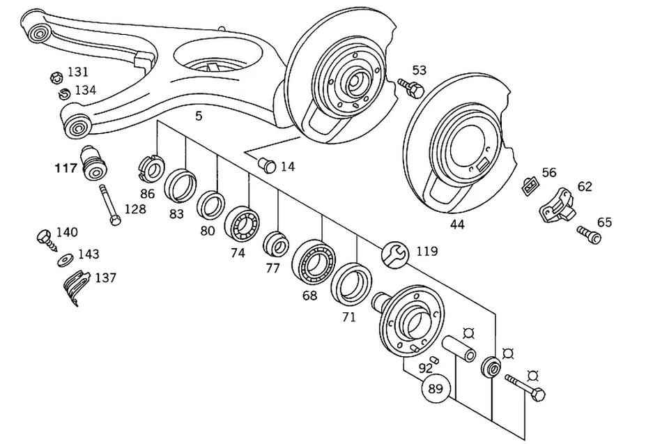 Genuine Mercedes-Benz Tapered Roller Bearing 008-981-59-05 - Image 1 of 1