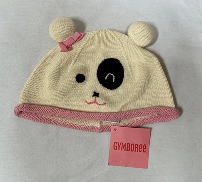 NWT Vtg Gymboree Imaginary Friends pink panda sweater knit hat 2T 3T 4T 5T - Image 1 of 2