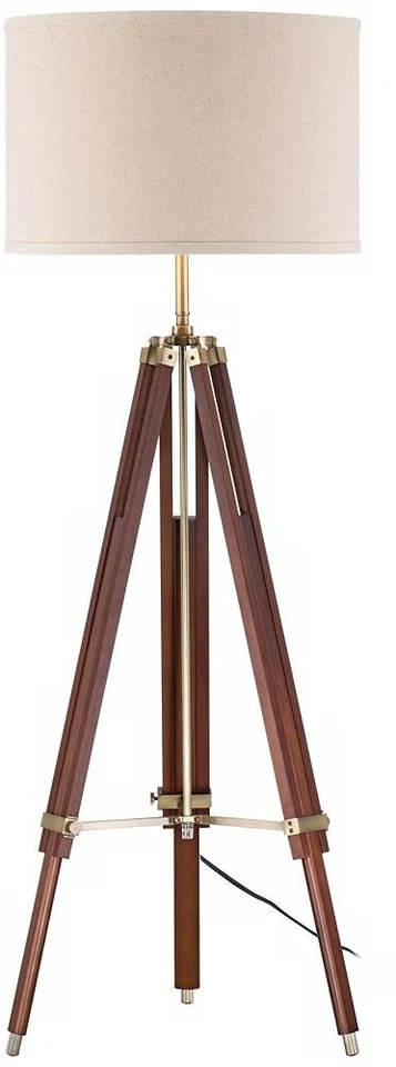 Royal Nautical Wooden Tripod Floor Lamp Designer Home Decor Teak Wood Tripod ... - Image 1 of 1