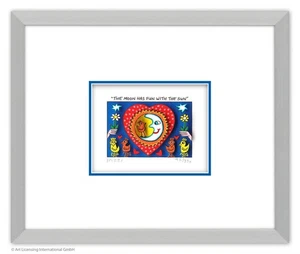 Original James Rizzi 3D  " THE MOON HAS FUN WITH THE SUN " Zertifikat GERAHMT - Bild 1 von 2