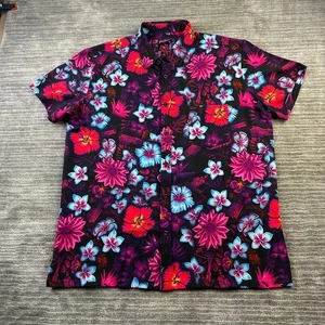 Retro Gewehr Hemd Herren Extra Large Lila Knopfleiste Tropical Fields Hawaii - Bild 1 von 9