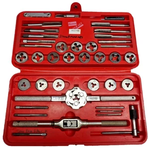 HANSON TAP AND HEX DIE SUPER SET#4 THRU 1/2" Made in USA 42 piece Set - Picture 1 of 5