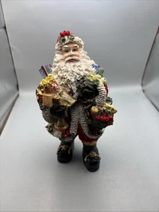 Vintage Resin Santa Claus Christmas Holidays Gifts Toys Doll Teddy Bear 8.5" - Picture 1 of 7