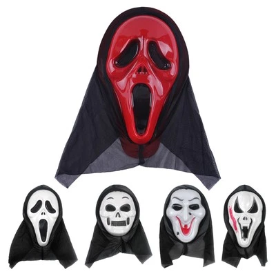 Adults Kids Halloween Props Durable Scary Face Mask Soft Face Cover Masquerade - Image 1 of 3
