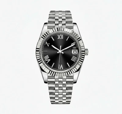 ◼️ BLACK Roman Dial Steel Automatic – SEIKMOD | Sapphire Crystal | 316L Steel - Bild 1 von 4