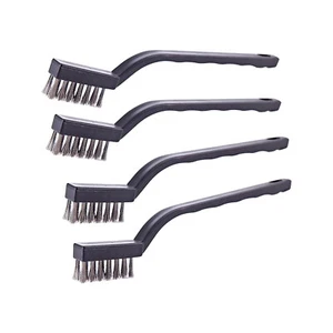 4X Wire Brush Stainless Steel Brushes Small Cleaning Tools Cleaner Black Mini - Picture 1 of 4