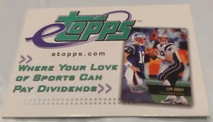 2002 Topps eTopps Promo Card Tom Brady New England Patriots Glossy Michigan Rare - Picture 1 of 2