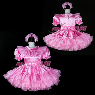  vestido de criada rosa sissy personalizado Foto 1 de 2