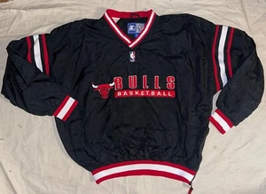 Vtg 90s Chicago Bulls Lined Pullover Starter Windbreaker Jacket Jordan XL - Picture 1 of 11