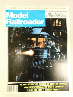 Model Railroader Trains Pacific Railway Tenshodo Roco JAN 1982 Vintage Magazine - Image 1 of 4