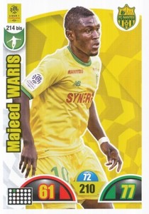 214Bis MAJEED WARIS # GHANA FC.NANTES CARD ADRENALYN LIGUE 1 2019 PANINI