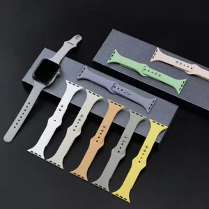 Correa deportiva delgada de silicona para Apple Watch 10 9 8 7 6 SE 41/42/44/45/46/49 mm - Imagen 1 de 48