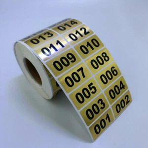 500 Consecutive, Sequential Number Sequence Labels, Numbering Stickers 40 x 20mm - Picture 1 of 3