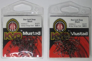 2 packs of 30 KVD / Mustad Duo-Lock Snaps Size 1 40lbs / 18 kgs Test - Picture 1 of 1