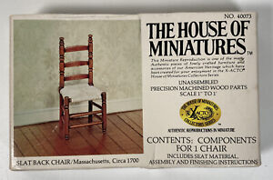 The House of Miniatures 40073,Slat Back Chair/Massachusetts/ Circa  1700