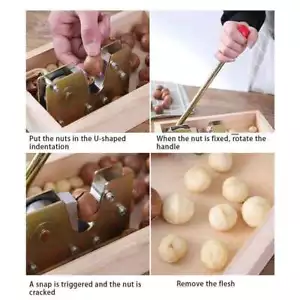 Macadamia Öffner Schälmaschine Walnuss Werkzeug Nussknacker Griff Mehrzweck - Bild 1 von 10