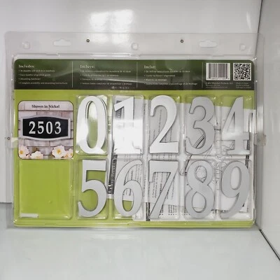 4-дюймовые современные номера адресов домов. Серебристый. Всего 23 номера. Двойные. ПОЖАЛУЙСТА, ПРОЧТИТЕ - Изображение 1 из 4