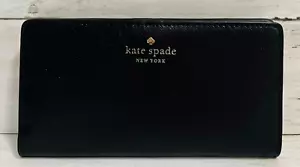 NWT Kate Spade Jane Large Slim Bifold Wallet Saffiano Leather Black - Picture 1 of 8
