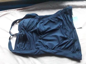 SEAFOLLY Twist Halterneck Singlet Tankini Indigo Size Uk 12 - Picture 1 of 13