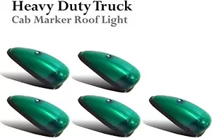Heavyduty Top Roof Running 5 Pcs Green Roof Top Running Cab Lights Kit Trailers - Picture 1 of 9