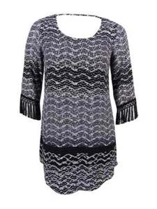 Karen Kane Women's Fringe Cuff Print Scoop Back Dress (M, Print) - Picture 1 of 2