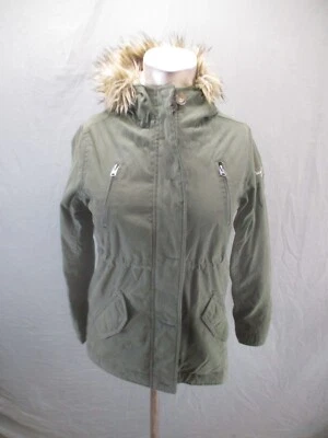 Chaqueta de Bolsillo Abercrombie&Fitch Talla 9-10 Niñas Oliva Cremallera Completa Cuello Soporte 567 Foto 1 de 4