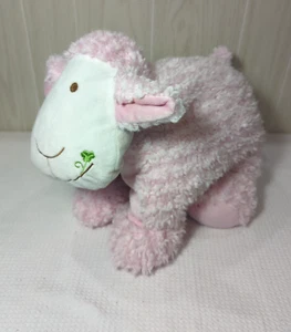 Manhattan Kids Pink Plush Lamb Unfolds To Pillow shamrock mouth - Picture 1 of 7
