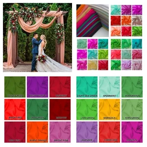 Chiffon Sheer Fabric Costume Dress Drape Craft Wedding Arch Material 44" Meter - Picture 1 of 84