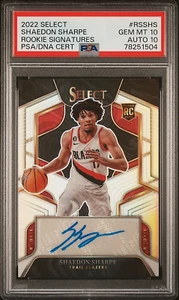 Shaedon Sharpe 2022 Select RC Auto Novato Firmas Plata Prizm PSA 10 Pop 2 - Imagen 1 de 2