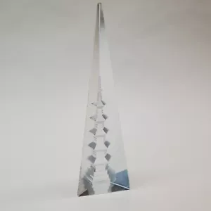 HOYA Art Glass Reverse Cut Lead Crystal Obelisk Large Pagoda Spire Made in Japan - Picture 1 of 12