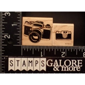 PICTURE PERFECT CTMH Rubber Stamps SET 2 VACATION CAMERA CAMERAS #W14 - Picture 1 of 2