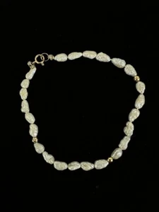 Vintage 14k Or Graine Perle Bracelet 7” - Photo 1 sur 4
