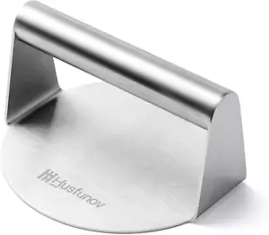 Stainless Steel Burger Press, 5.5 Inch round Smasher,Non-Stick Smooth Hamburger - Picture 1 of 12