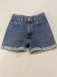 Vintage Levis Womens Shorts 24W Denim Blue Jorts Red Tab 90s Cuffed Summer - Picture 1 of 13