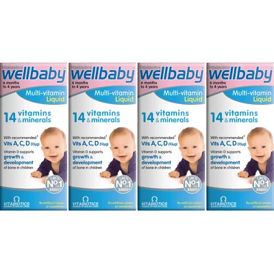 Vitabiotics Wellbaby Multi-vitamin Liquid 150ml - Pack of 4
