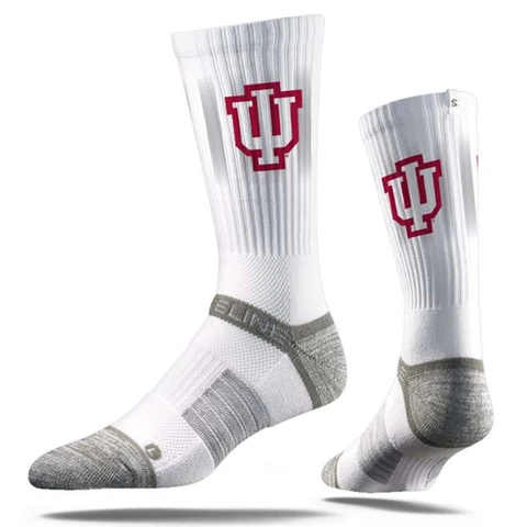 Indiana Hoosiers Strideline Premium Crew Sock - White Cover