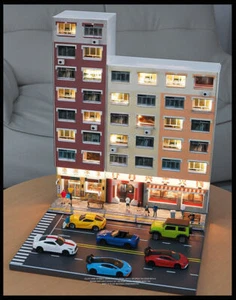 1/64 LED Lighting Diorama Model Street View Building House Store Scene Model New - Picture 1 of 21
